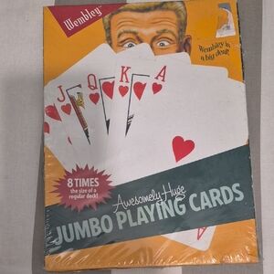 Wembley Awesomely Huge Jumbo Playing Cards - Red and White
